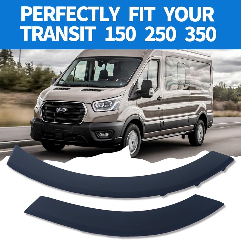 Spwrney Front Driver Left Side Fender flare Molding Set for 2015-2023 Transit 150 250 350, Door Deflector Wheel Arch Air Trim Accessories, Black, 2PCS - Image 5